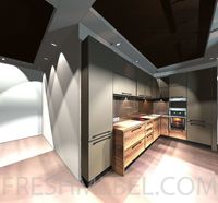 Угловая кухня с пеналами